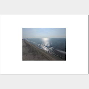 Ocean City NJ beach from a drone in the morning. Posters and Art